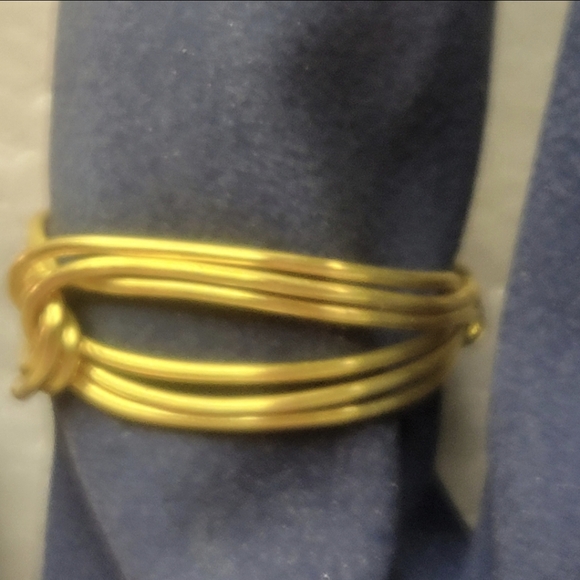 Gold Wire Wrapped Triple Twisted Ring - Picture 3 of 7